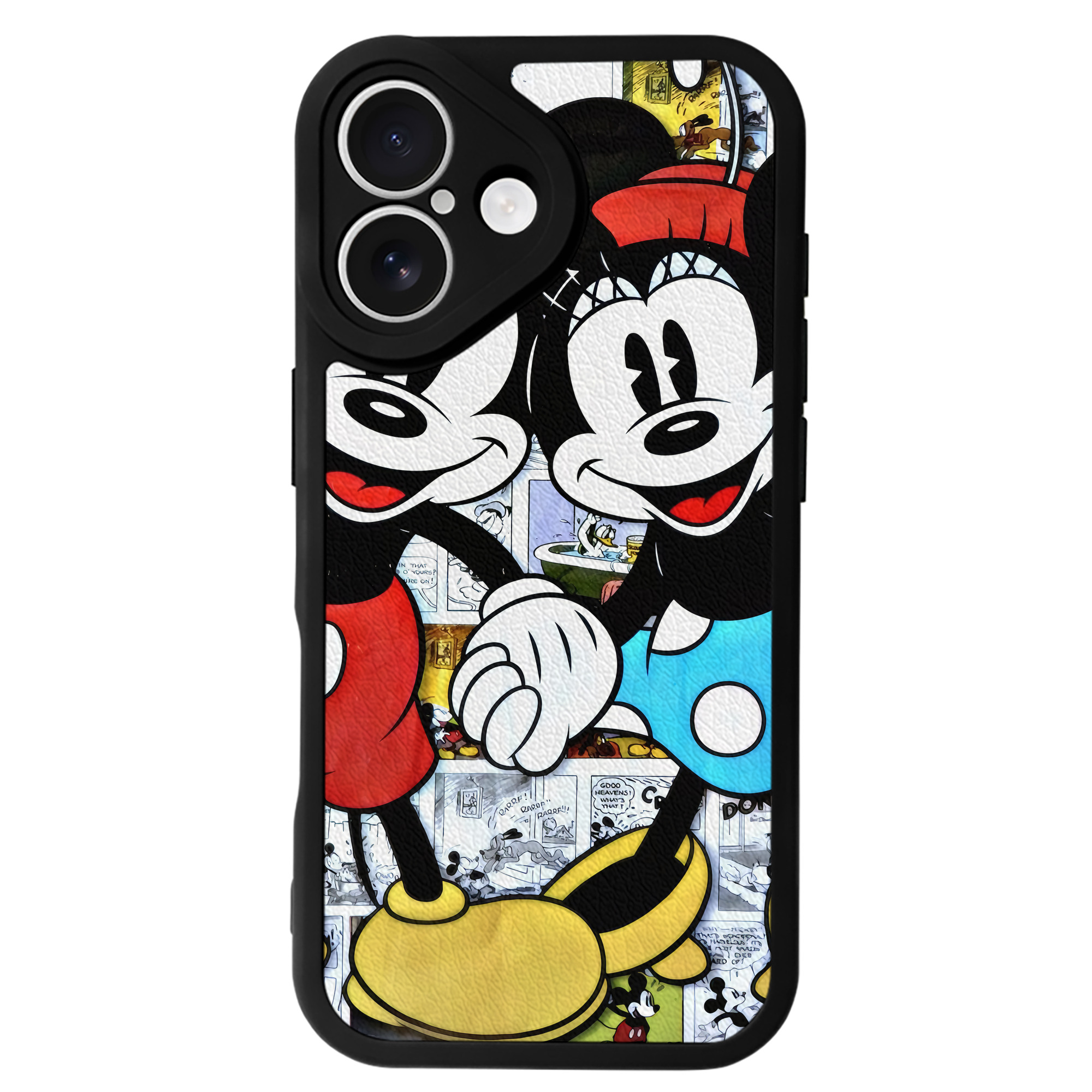 （画像用） ミッキーマウス Mickey Mouse 【iPhone 16シリーズ対応】シリコンスマホケース（レザー調） 材質：シリコン